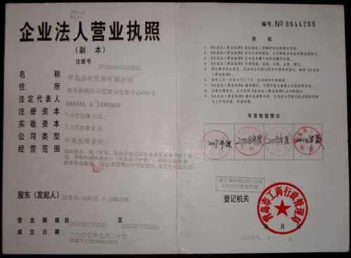 check chinese company license